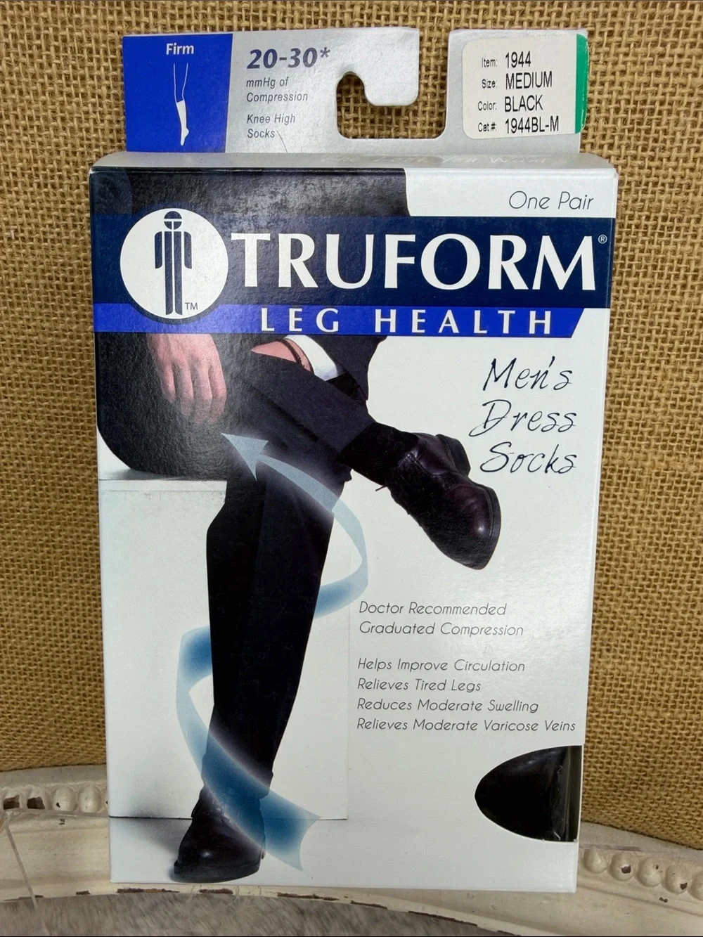 TRUFORM Men's Dress Knee-High Compression Socks - Black